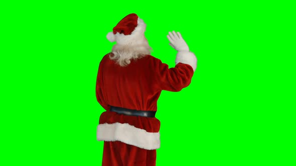 Santa claus waving hands