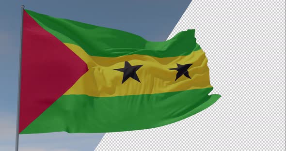 flag Sao Tome and Principe patriotism national freedom, seamless loop, alpha channel