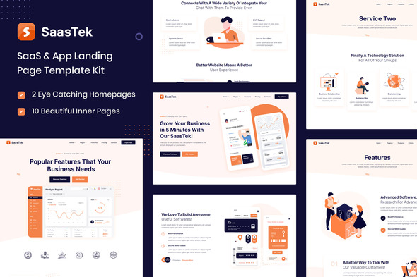 SaasTek - SaaS & Technology Elementor Template Kit