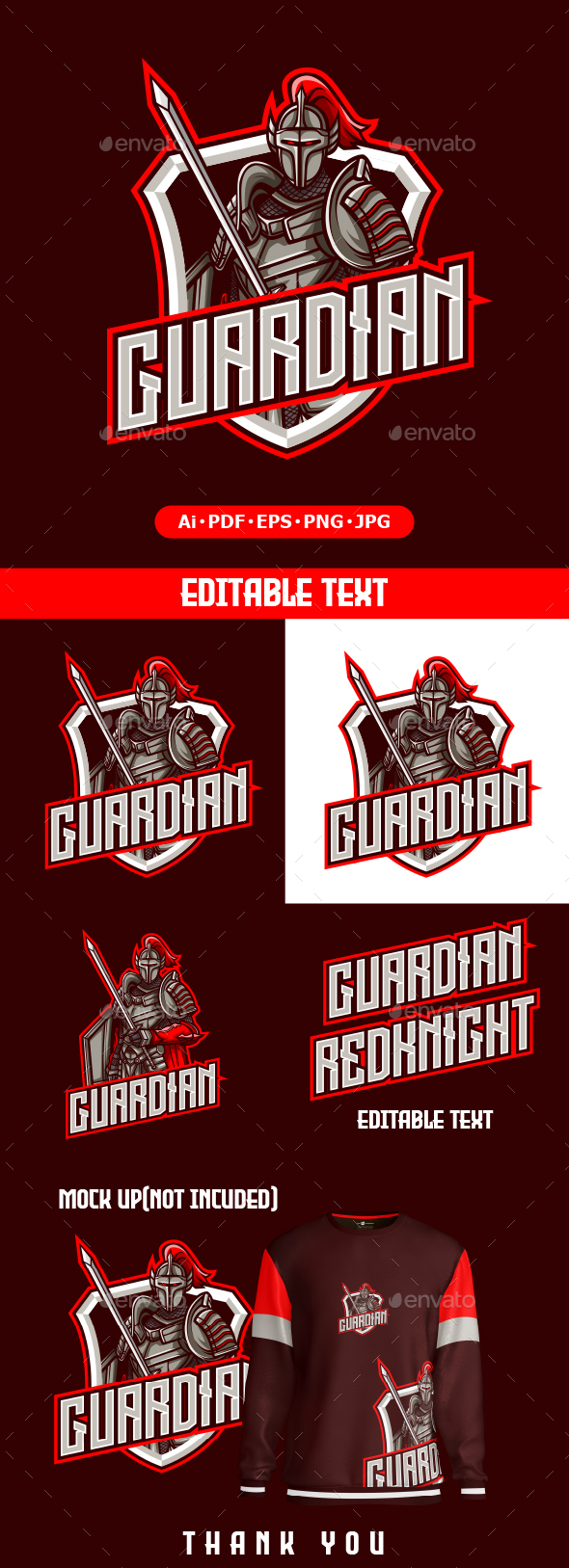 Guardian Logo Mascot for eSport and sport