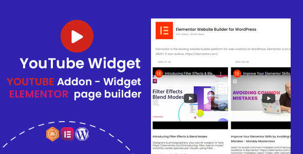 YouTube Widgets - Addon for elementor page builder