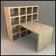 Stylish Desk with Bookcase - 3DOcean Item for Sale
