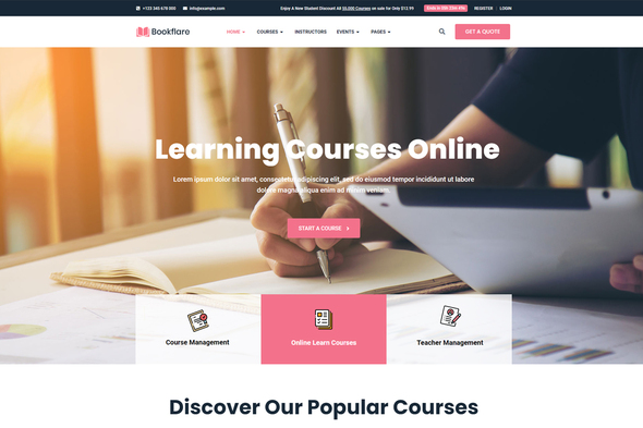 Bookflare – Modern Education & Online Learning Elementor Template Kit