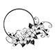 Round frame with contour sakura flowers - GraphicRiver Item for Sale