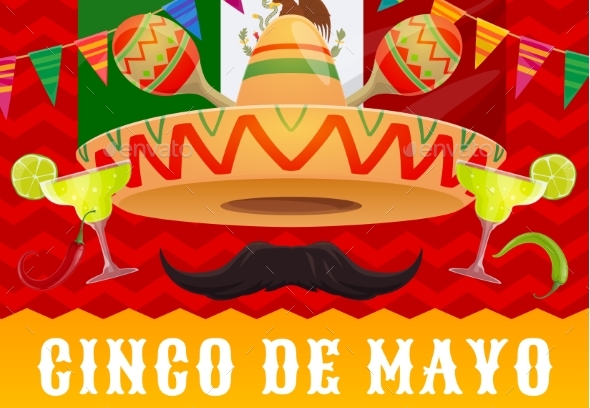 Cinco De Mayo Mexican Holiday Sombrero Maracas