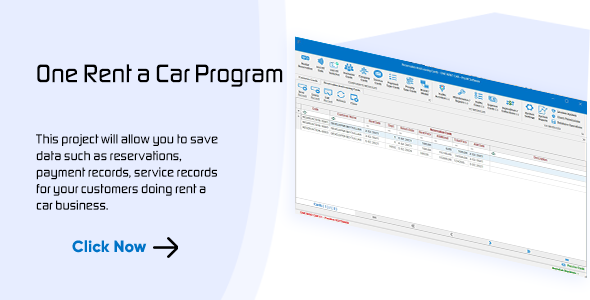One Car Rental Software, Professional Car Rental Program, Car Rental Project, C # Rent A Car Project