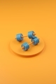 3d render. Abstract color minimalistic background design. Two dumbbells on the circular podium of - PhotoDune Item for Sale