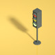 Traffic light low-poly simple model - 3DOcean Item for Sale