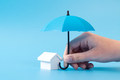 House model under blue color umbrella - PhotoDune Item for Sale