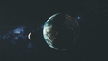 Planet earth spin moon orbit space sun beam glow - PhotoDune Item for Sale