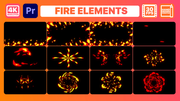 Fire Elements And Backgrounds | Premiere Pro MOGRT