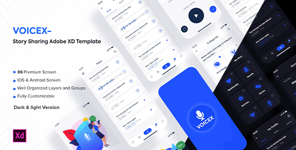 Voicex – Story Sharing Adobe XD Template