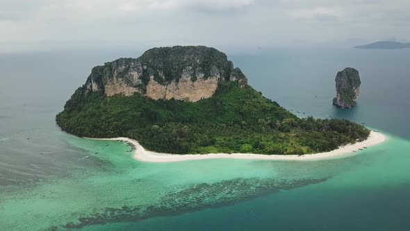 Aerial View of Tropical Poda Island, Thailand