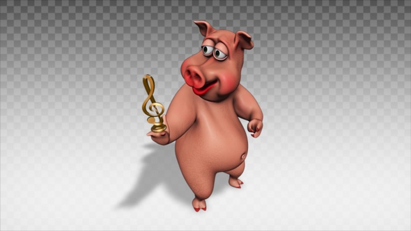 Cartoon Pig - Show Musical Symbol