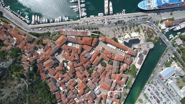 Aerial View of Old Town Kotor, Montenegro