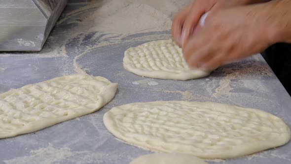 Making Dough with Flour Make Turkish Pita