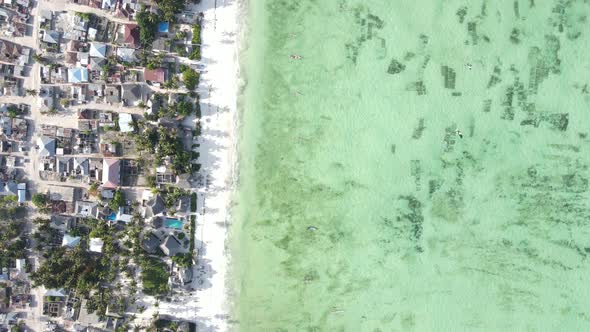 Zanzibar Tanzania  Aerial View of the Ocean Near the Shore of the Island Slow Motion