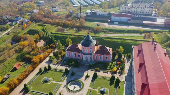 Aerial View Drone Video of Zolochiv Castle in Lviv Region, Ukraine