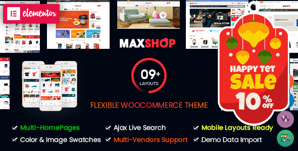 MaxShop - Multi-Purpose Responsive Elementor WooCommerce WordPress Theme (Mobile Layouts Ready)