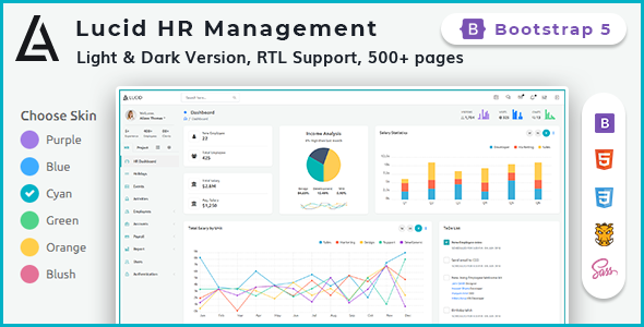 Lucid - HR and Project Management Admin Dashboard Template Bootstrap 5 & 4