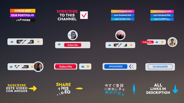 Youtube Lower Thirds And Buttons || After Effects alt