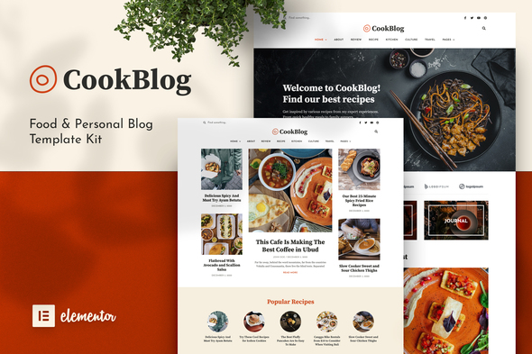 CookBlog – Food & Personal Blog Elementor Template Kit