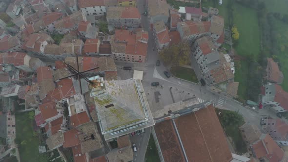  Aerial view of the bell tower in Vodnjan