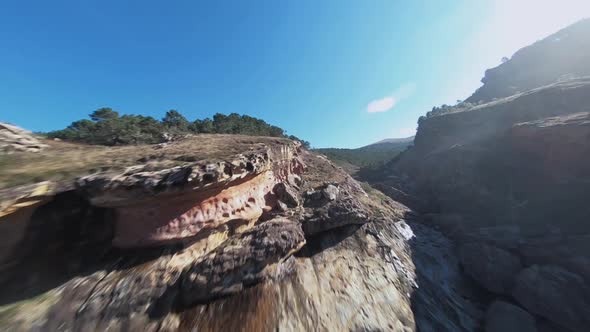 Drone shot of coast near Euskadi, Basque Country, Biscay, Spain