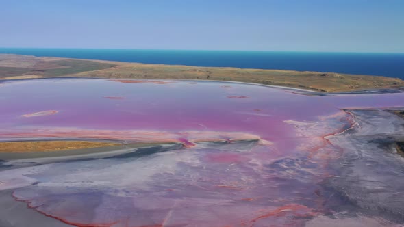 Pink Chokrak Lake Near Black Sea