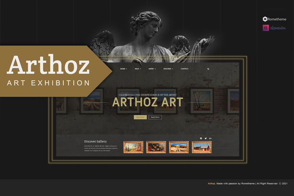 Arthoz - Art Exhibition Elementor Template kit