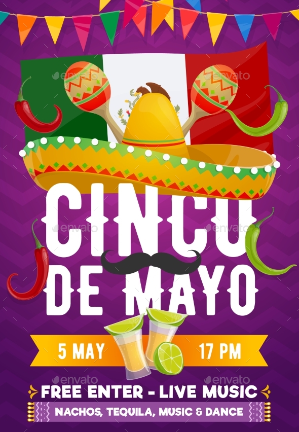 Cinco De Mayo Fiesta Party Poster Mexican Holiday