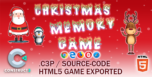 Christmas Memory HTML5 Game - Construct 3 All Source-code