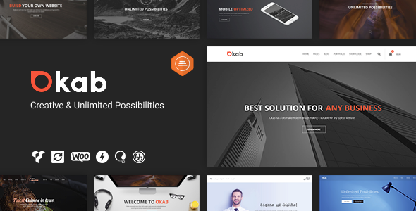 Тема WordPress Okab - Responsive Multi-Purpose WordPress Theme + RTL