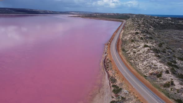 Ascending Aerial View to the South of Hutt Lagoon