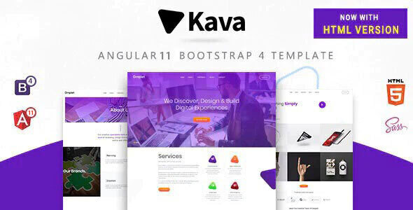 Kava - Angular 10, Bootstrap 4 and Html Multipurpose Site Template