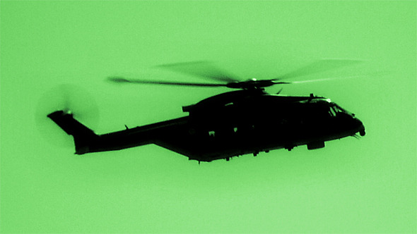 Helicopter in Night Vision