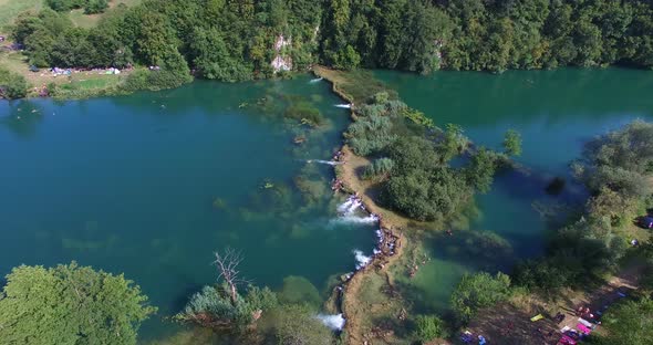 Aerial view of Mreznica river