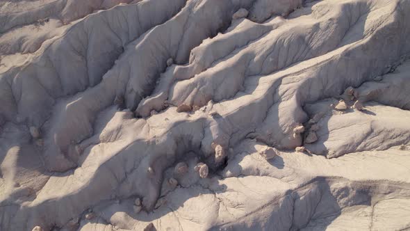 Fly over of the desert of Green River near Transportation Rock.