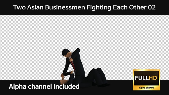 Two Asian Businessmen Fighting Each Other 02