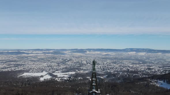 Stadt Kassel skyline winter 4K