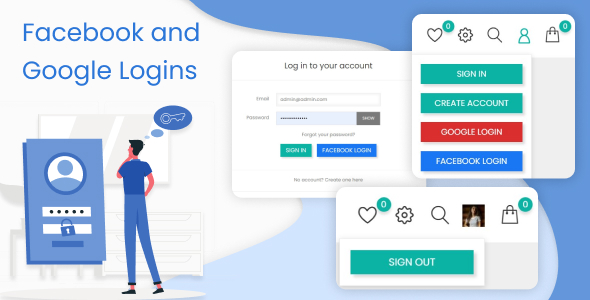 Facebook and Google Login, Register