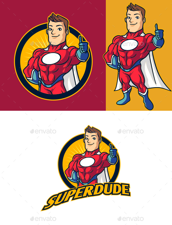 Superhero Red Mascot Logo
