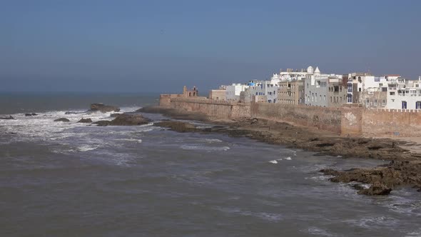 Seagulls Over Essaouira Old City in Morocco