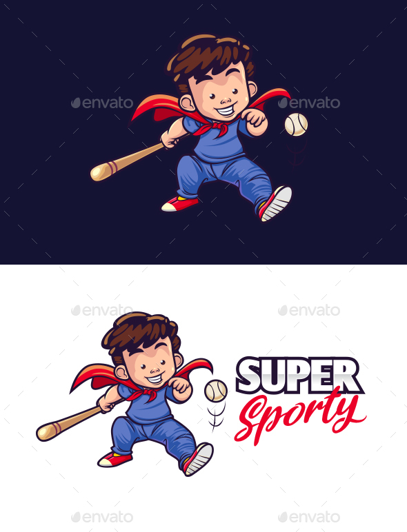 KId Super Sport Mascot Logo