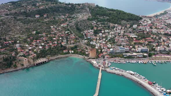 Alanya Castle Alanya Kalesi Aerial View of Mountain