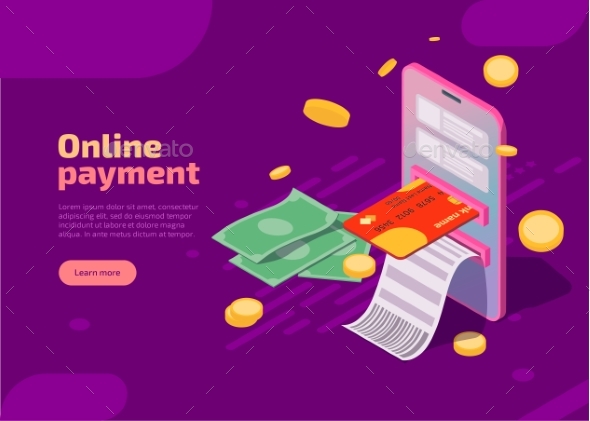 Online Payment Isometric Landing Page