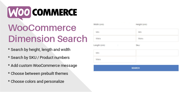 WooCommerce Dimension Search