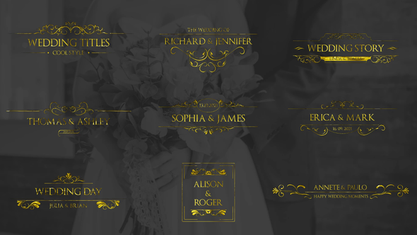 after effects templates golden wedding titles pack free download