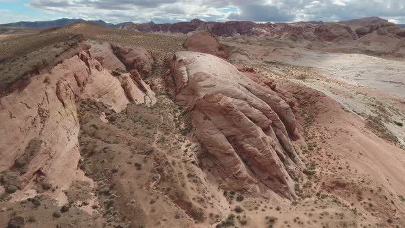 Aerial view of rock formations at Valley of Fire State Park in Nevada, USA