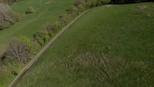 Snowshill Village Low Aerial Cotswolds Spring Season Landscape Gloucestershire UK